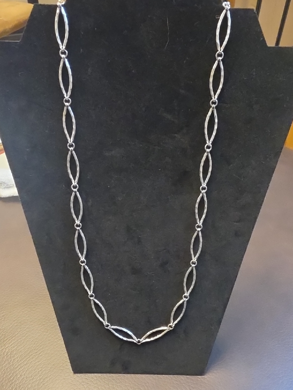 Silver Linked Oval Station Necklace - Women's Jewelry